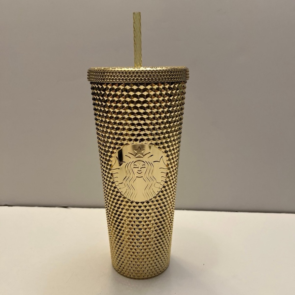 - Starbucks Christmas 2022 Gold Bling Venti Studded Tumbler 24oz Cold Cup